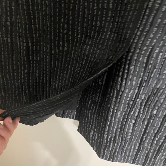EILEEN FISHER Black and Gray Silk Open Front Duster Jacket, size S - Picture 8 of 10